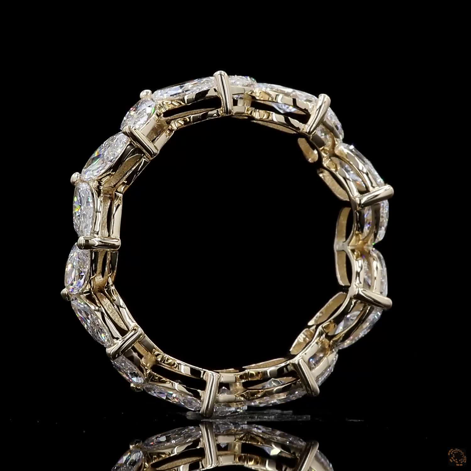 2.77 Ct Marquise Cut Diamond Eternity Ring | 14K Yellow Gold Lab Grown Diamond Wedding Band