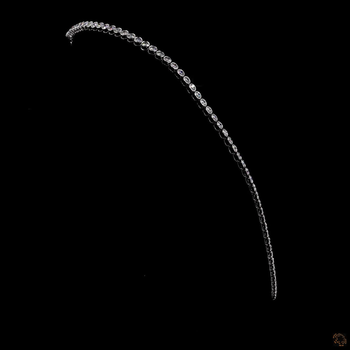 12.72 Ct Bezel-Set Graduated Round Cut Lab-Grown Diamond Tennis Necklace in 14K White Gold