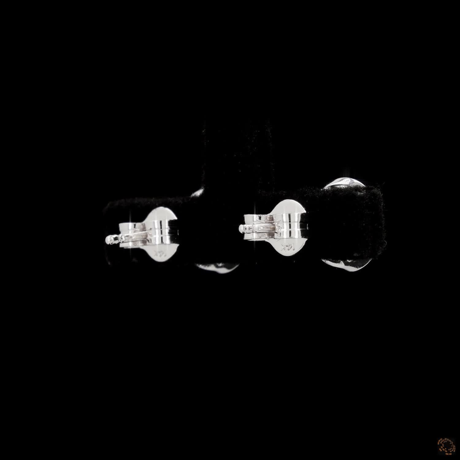 3.08 Bezel-Set Oval Cut Diamond Stud Earrings in White Gold