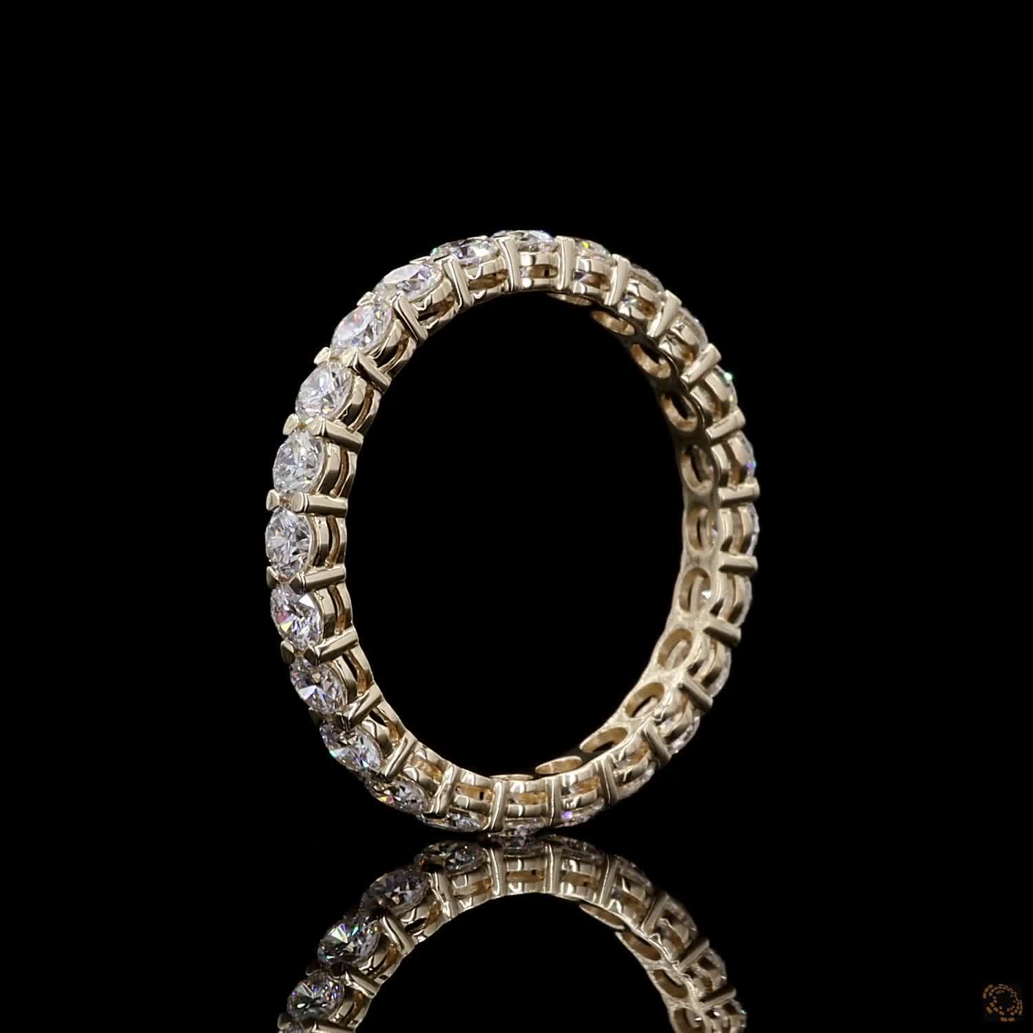 1.56 Ct 14K White Gold Round Brilliant Cut Diamond Eternity Wedding Band | Shared Prong Full Eternity Ring