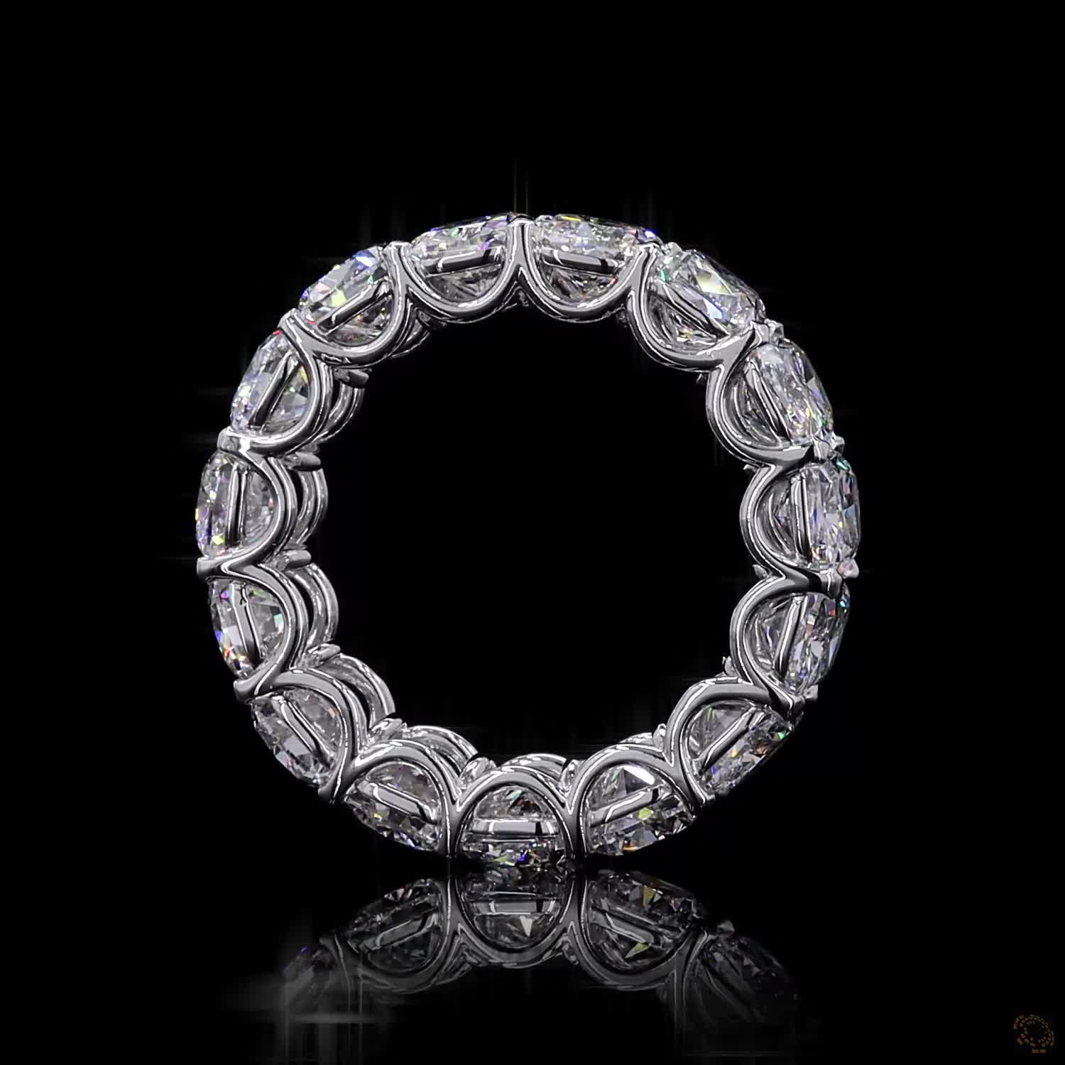10.62 Ct Cushion Cut Diamond Eternity Band in White Gold