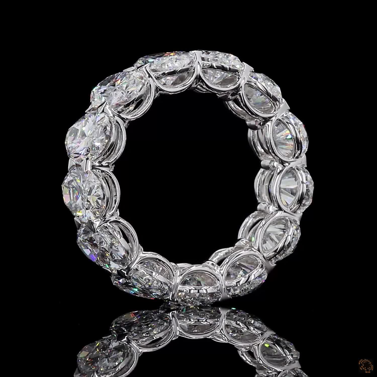 13.43 Ct Luxury Oval Cut Diamond Eternity Band | Stackable Wedding & Anniversary Ring