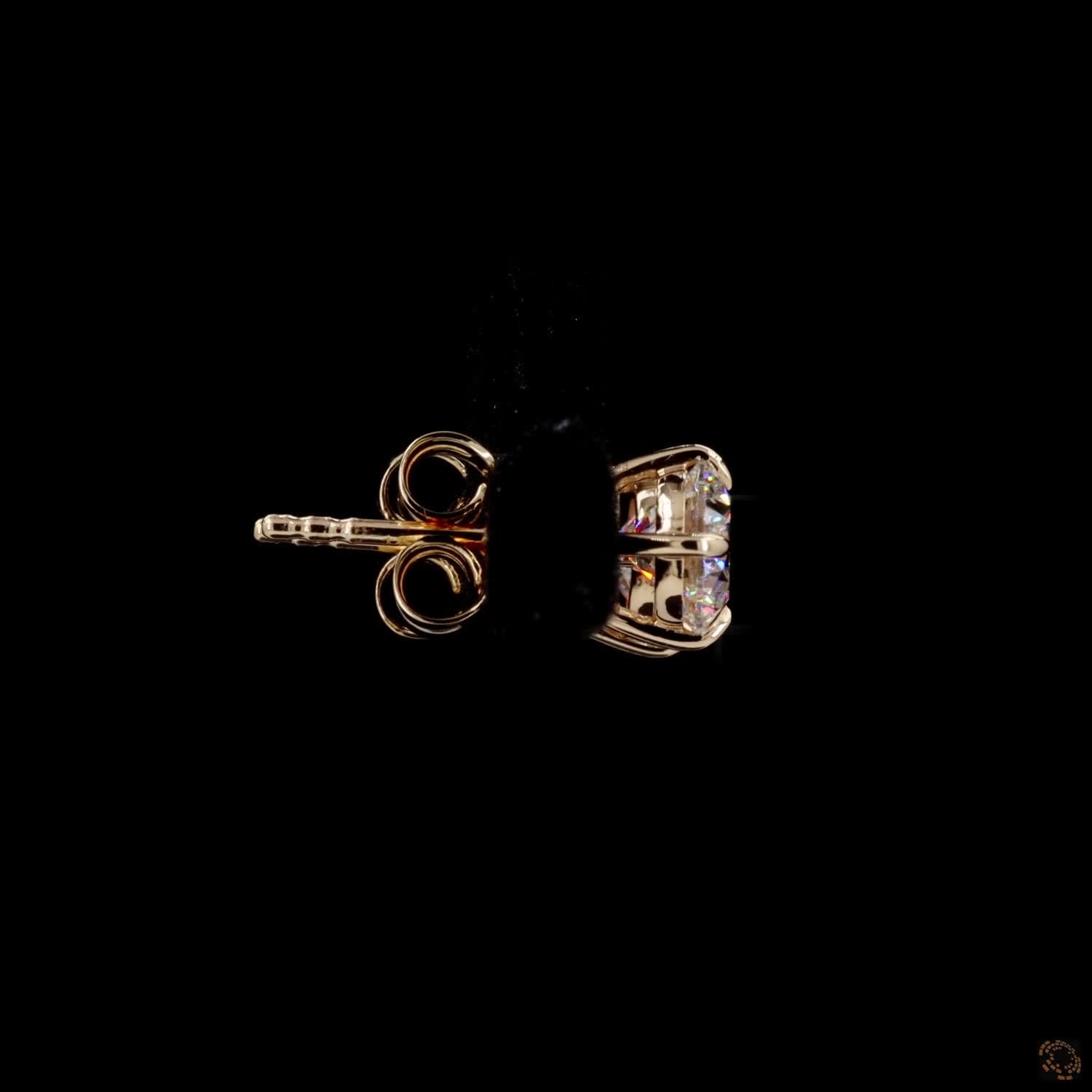 1.43 Ct 14K Yellow GOLD Round Shape Studs Earring