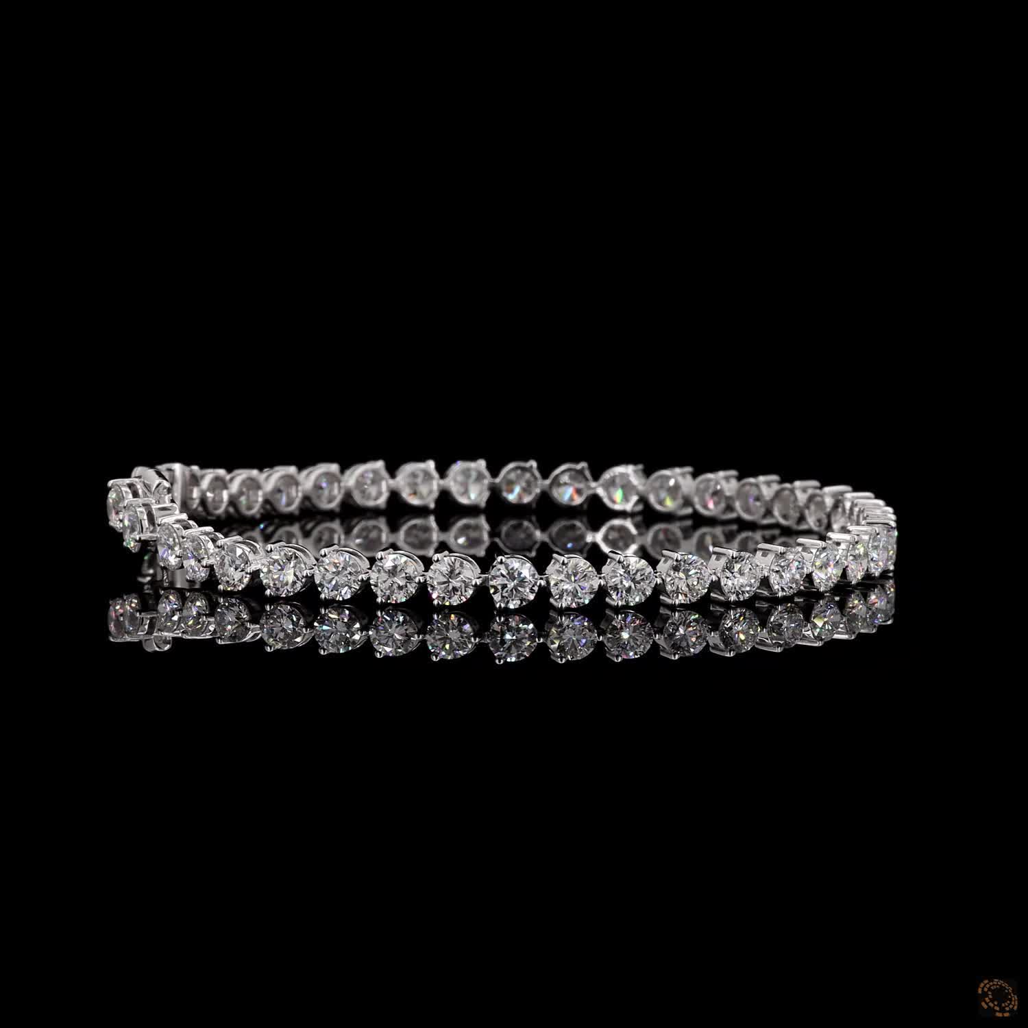 8.84 Ct Classic Round Cut Moissanite Tennis Bracelet – 14K White Gold Finish Fine Jewelry