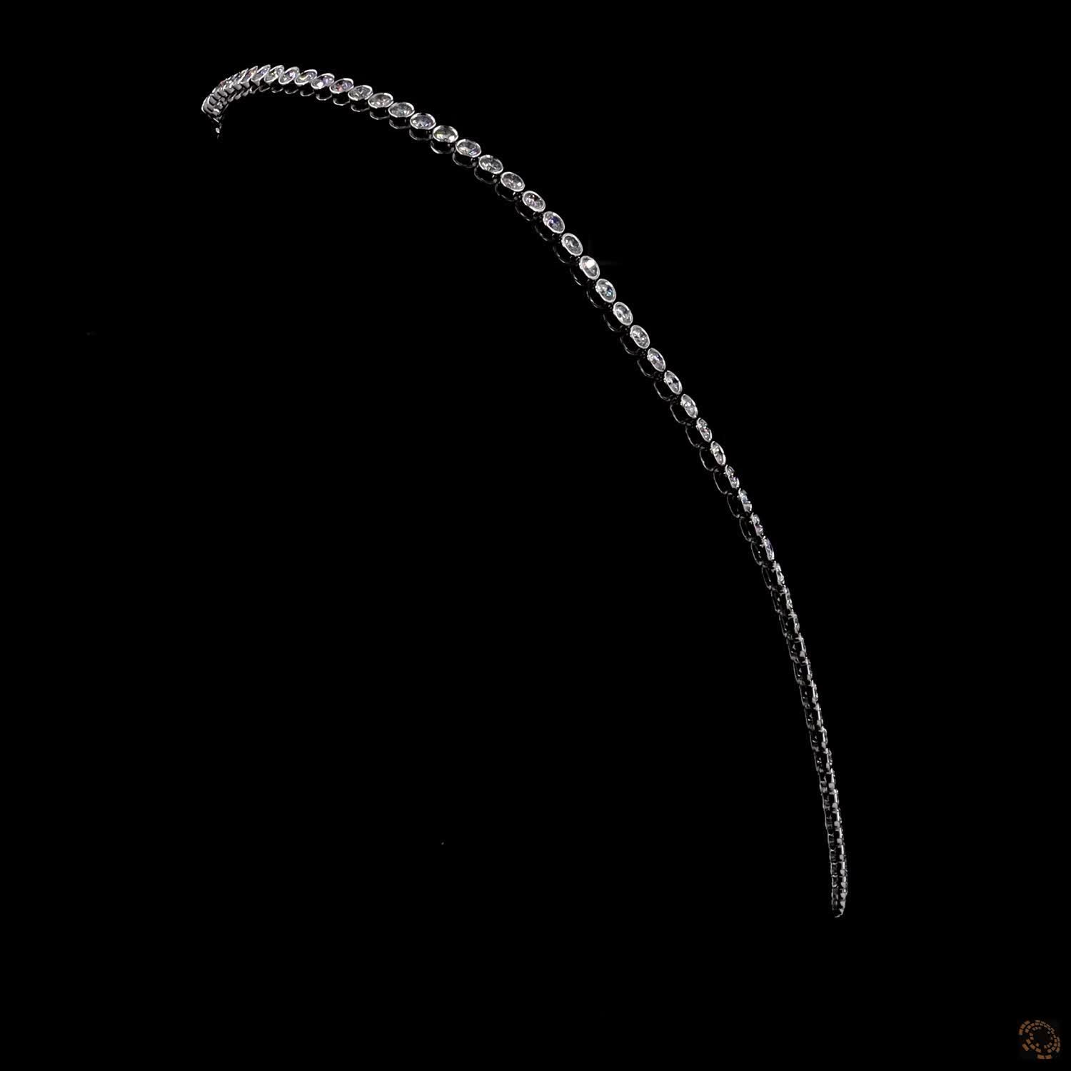 12.73 Ct Full Bezel Round Lab-Grown Diamond Eternity Riviera Necklace (Copy)
