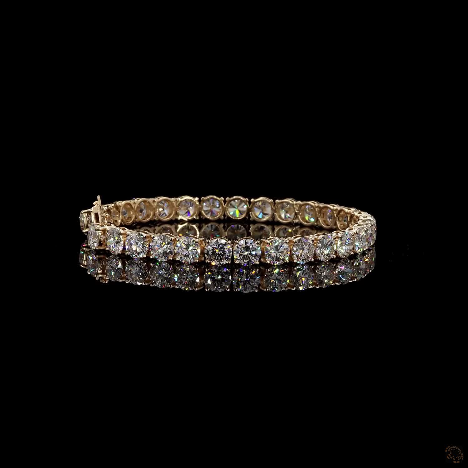 23.27 Classic Round Diamond Tennis Bracelet in Yellow Gold | Elegant Bridal & Anniversary Jewelry