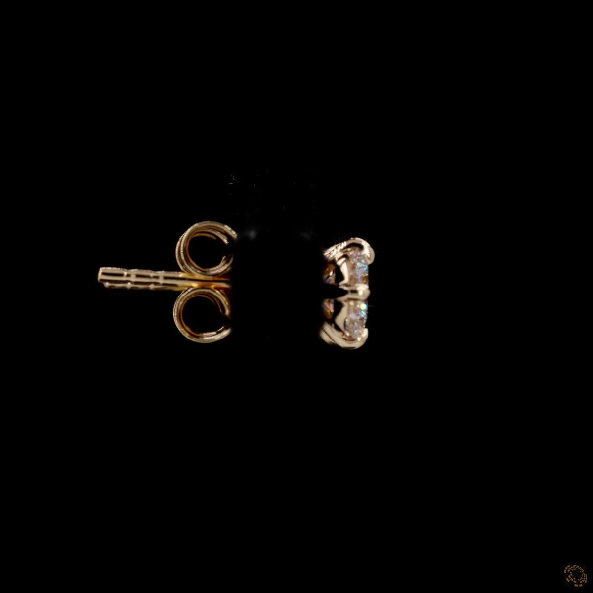 1.01 Ct Four prong round diamond studs, yellow gold round diamond earrings, round solitaire stud earrings
