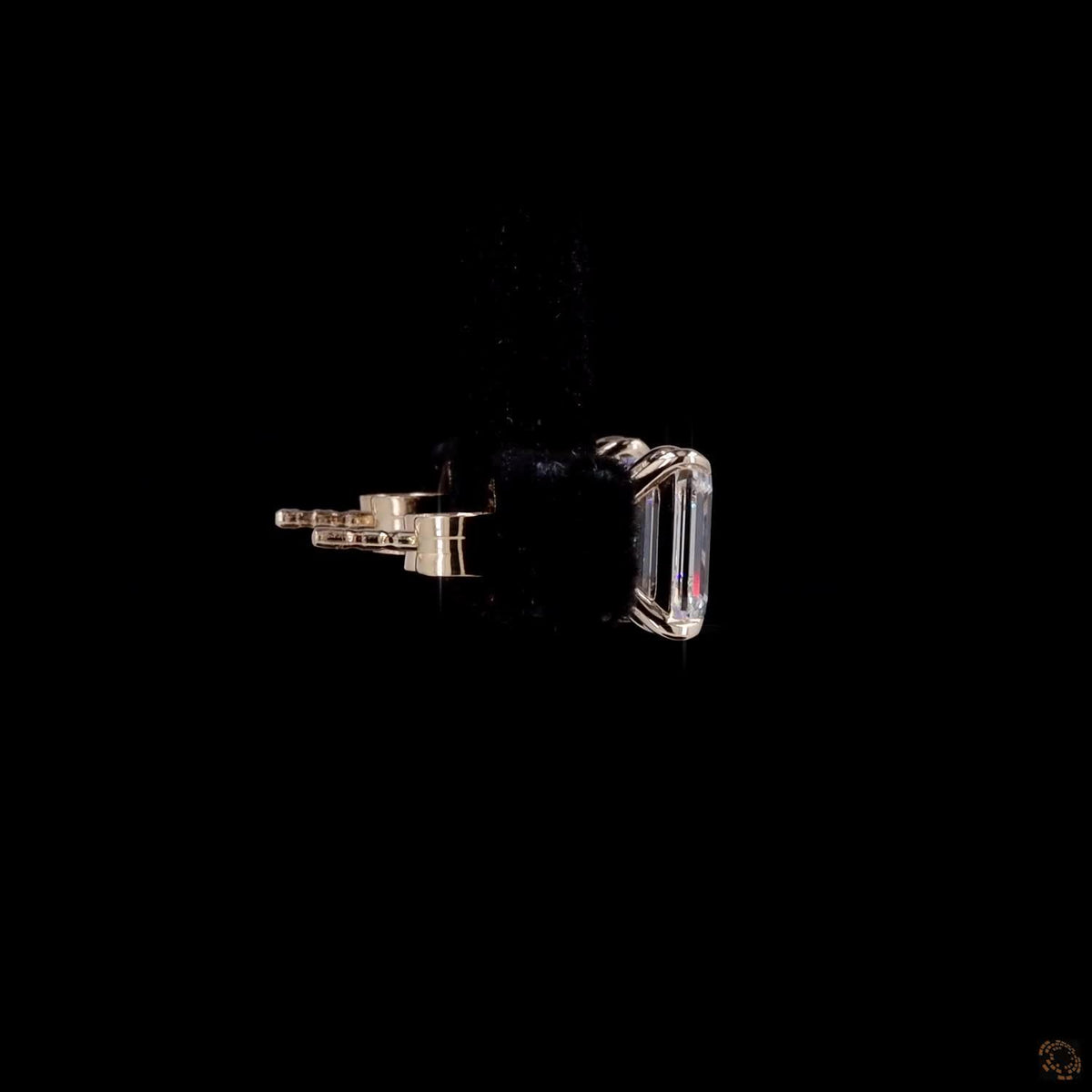 2.06 Ct Emerald Cut Solitaire Diamond Stud Earrings in Yellow Gold