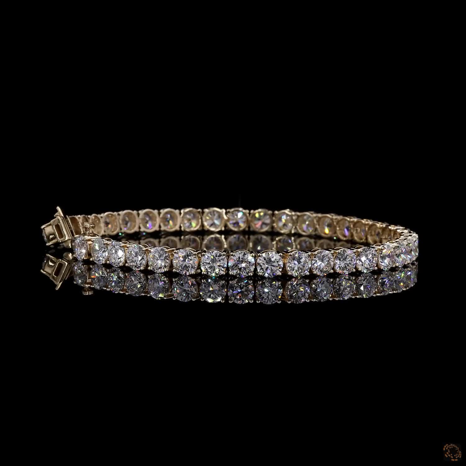 13.94 CT Round Cut Diamond Tennis Bracelet | Classic Luxury Diamond Bracelet for Women