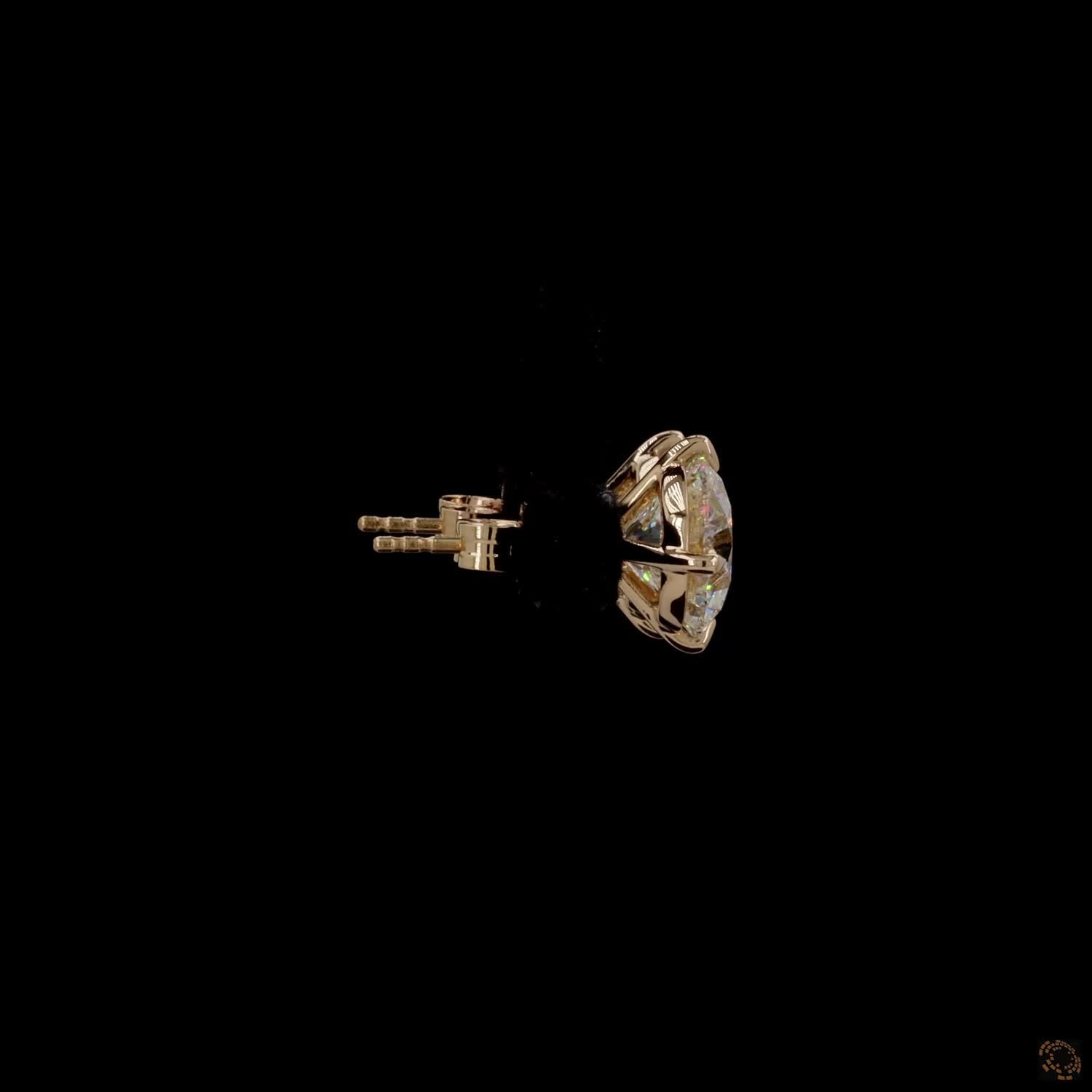 6.08 Ct Round solitaire diamond studs, yellow gold diamond stud earrings, classic round diamond earrings, 4-prong diamond studs yellow gold, brilliant cut diamond studs