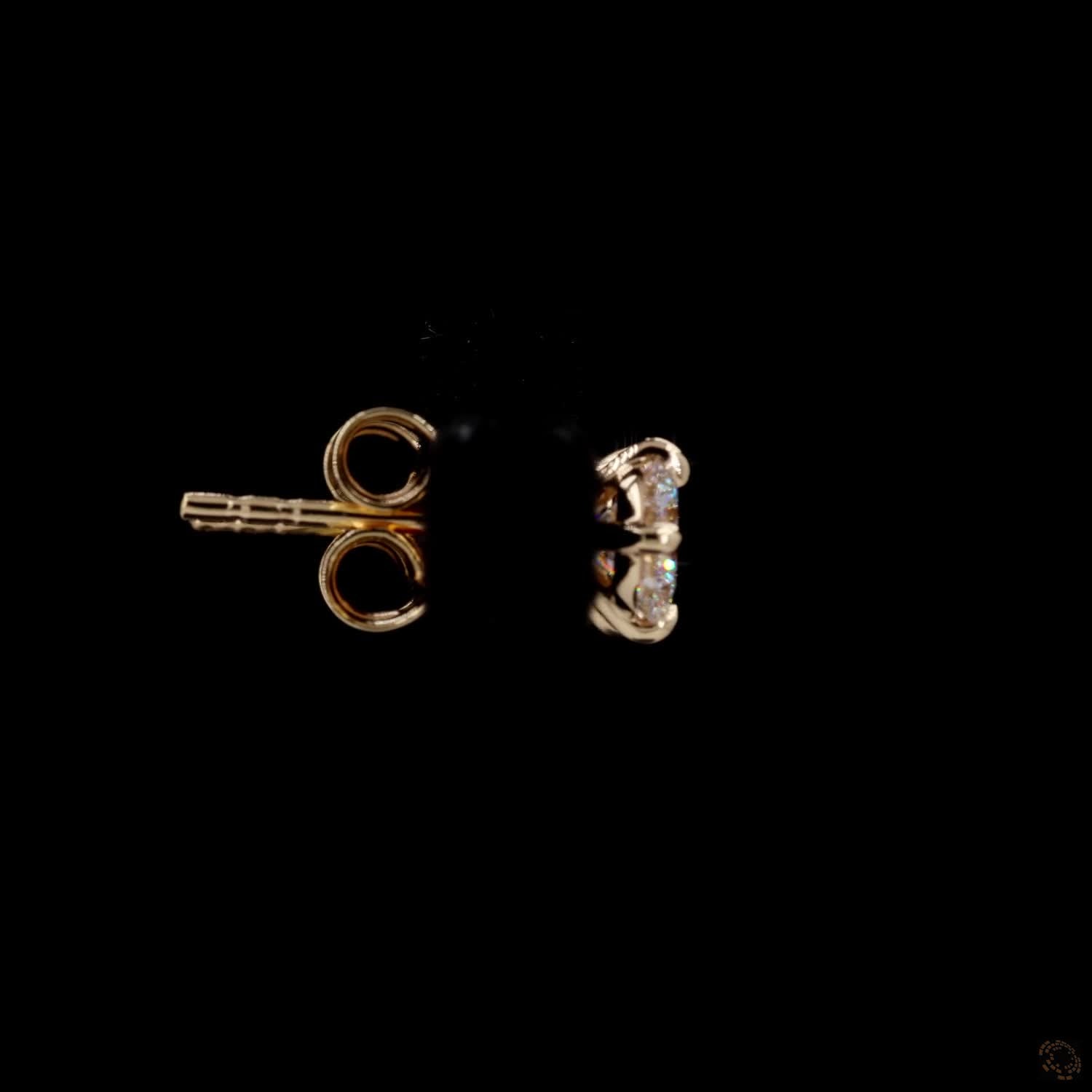 0.93 Ct Solid 14K Yellow Gold Round Brilliant Diamond Stud Earrings Solitaire 4-Prong
