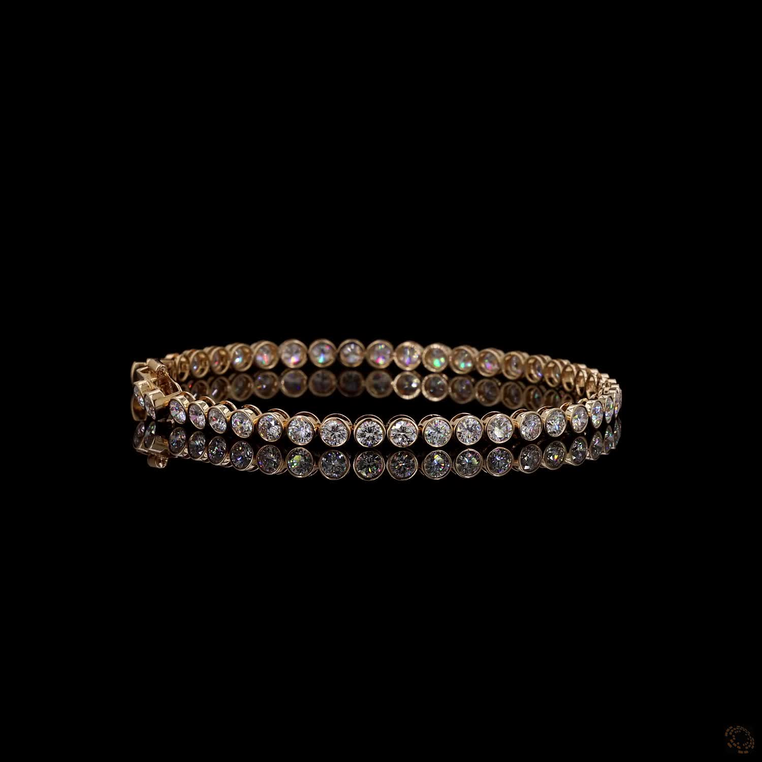 5.60 Ct Round Cut Diamond Full-Bezel Tennis Bracelet