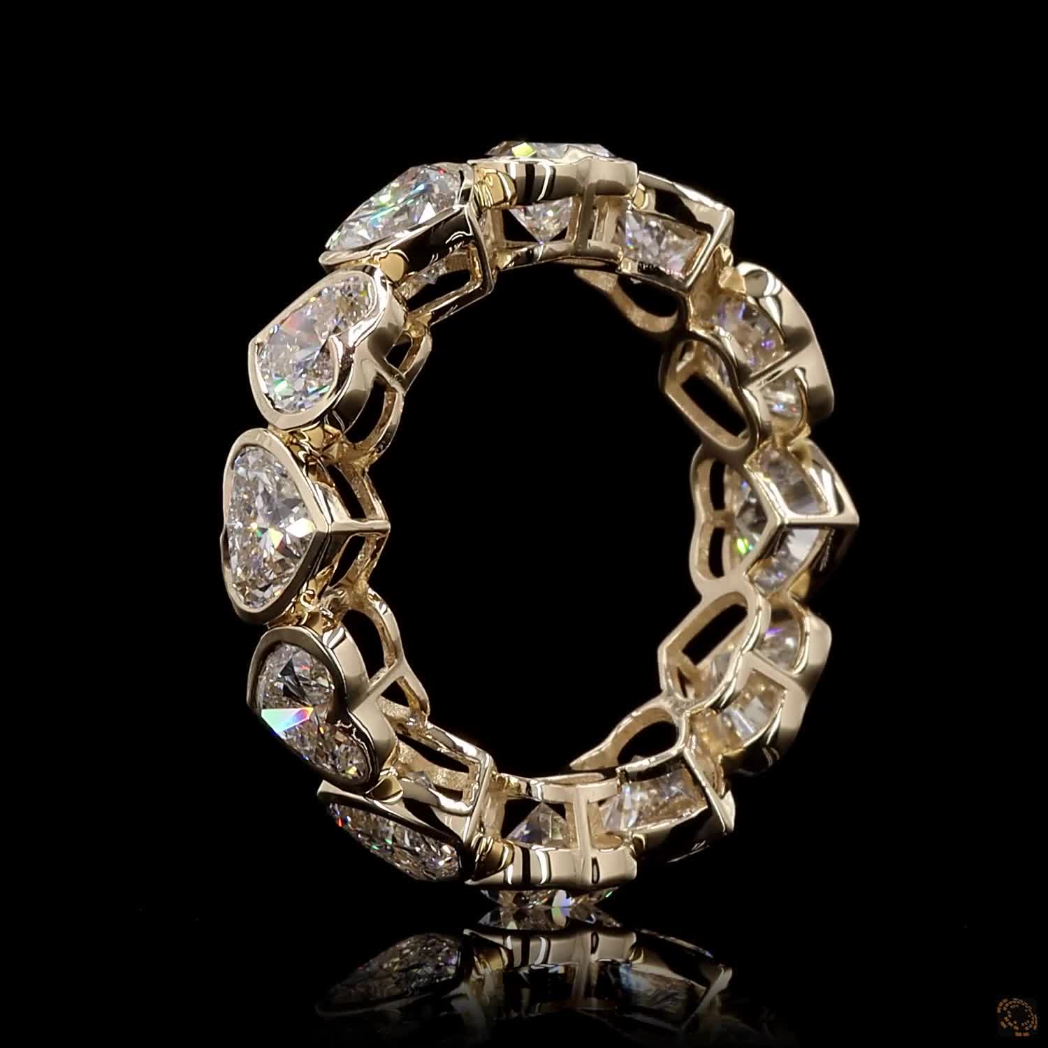 6.92 Ct Heart-Shaped Diamond Eternity Band Ring | Solid 14K Gold Anniversary Ring