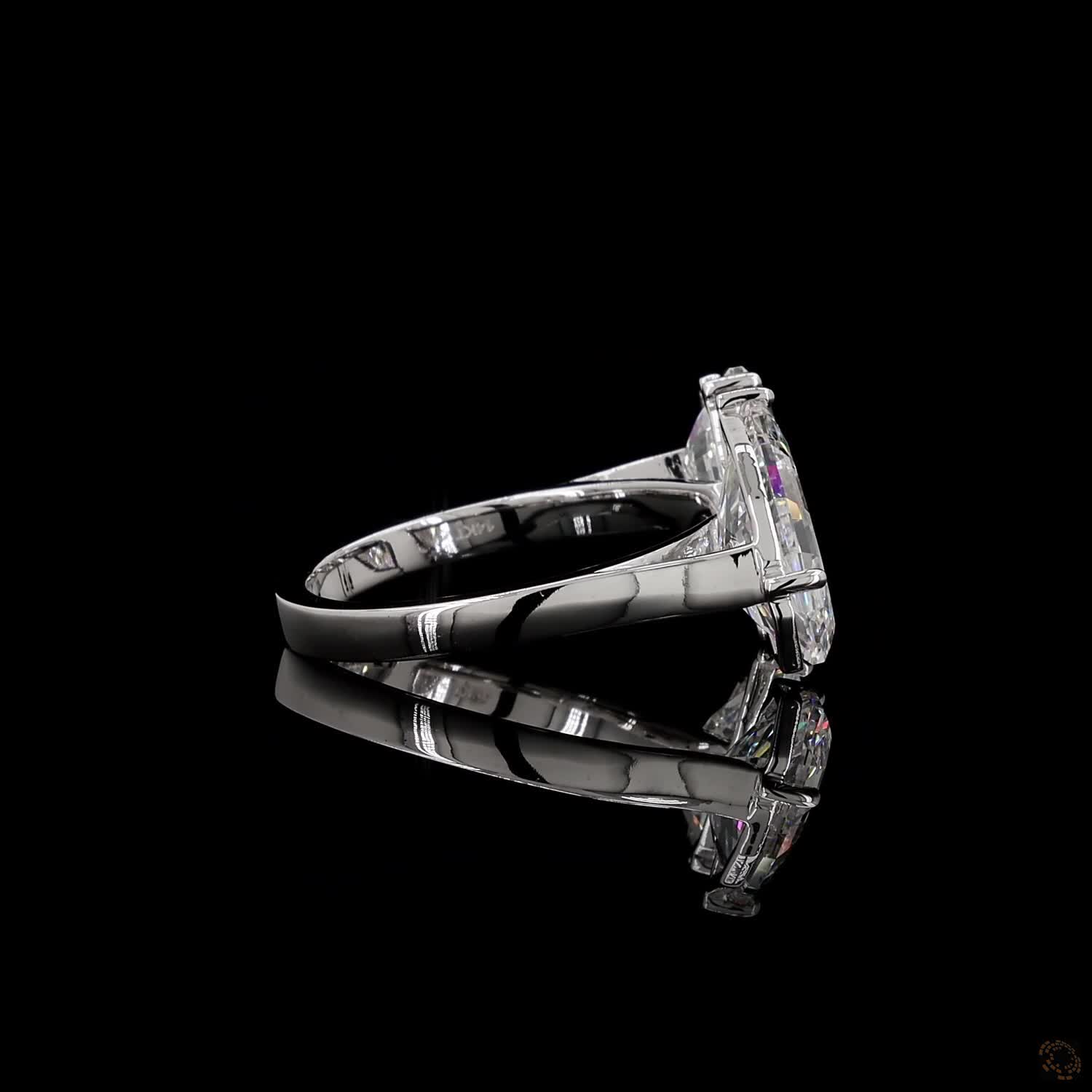 3.15 Ct Open cuff band with individually set basket prongs and protective V-prongs on the tips