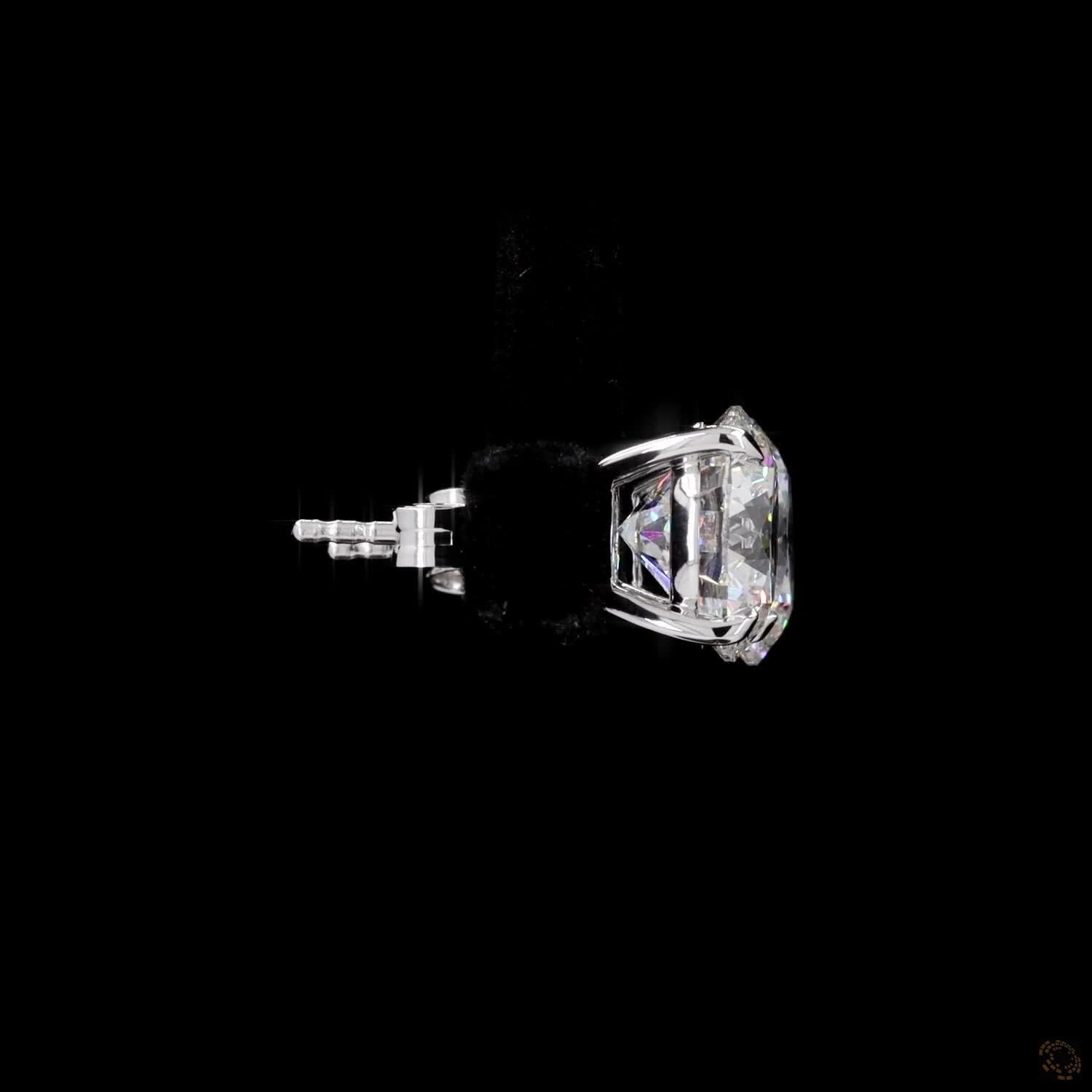 6.18 Ct Classic White Gold Round Diamond Solitaire Studs, High-Polish 4-Prong Basket Earrings for Women