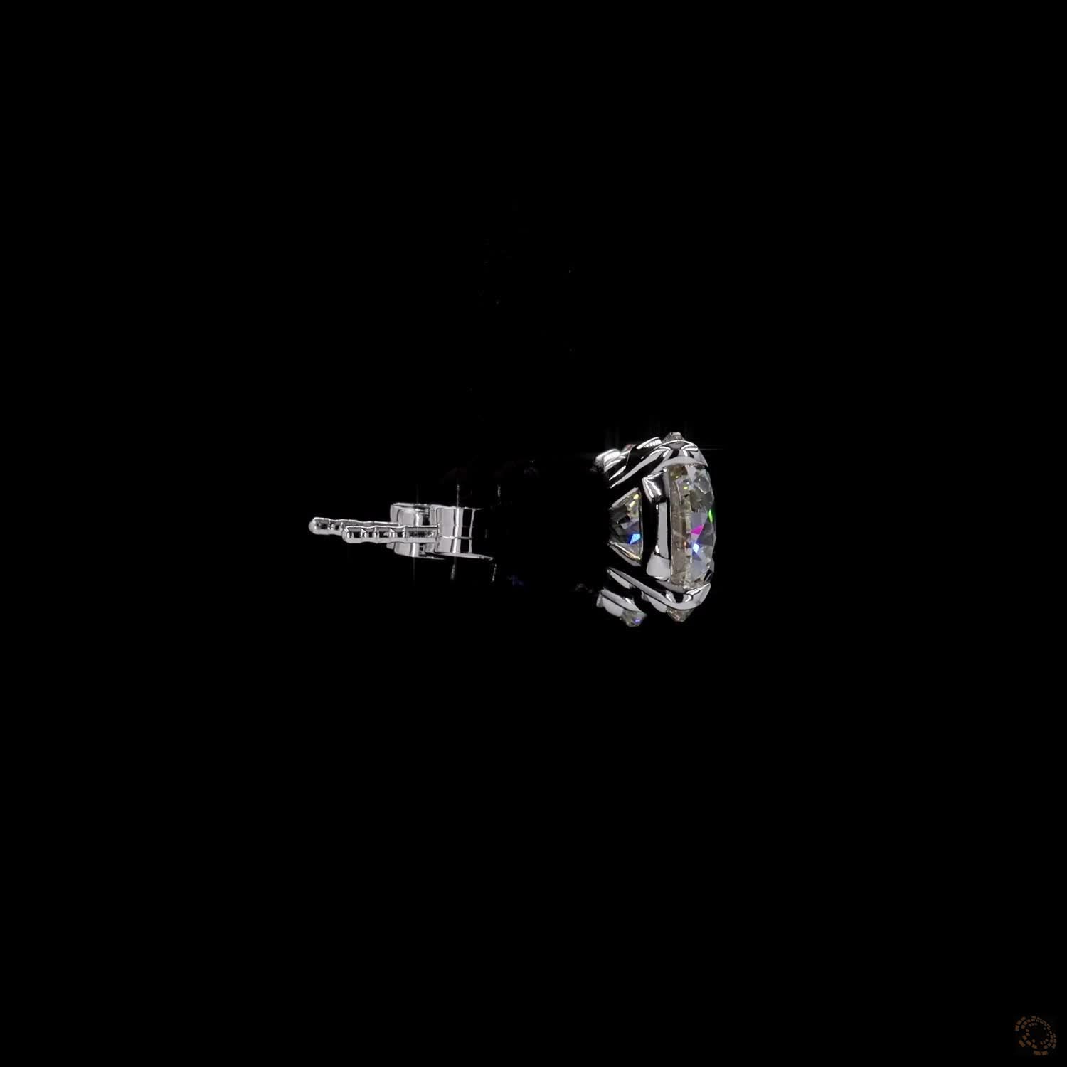 0.54 Ct Solid 14K White Gold Round Brilliant Cut Diamond Stud Earrings – Classic 4-Prong Basket Solitaire Set