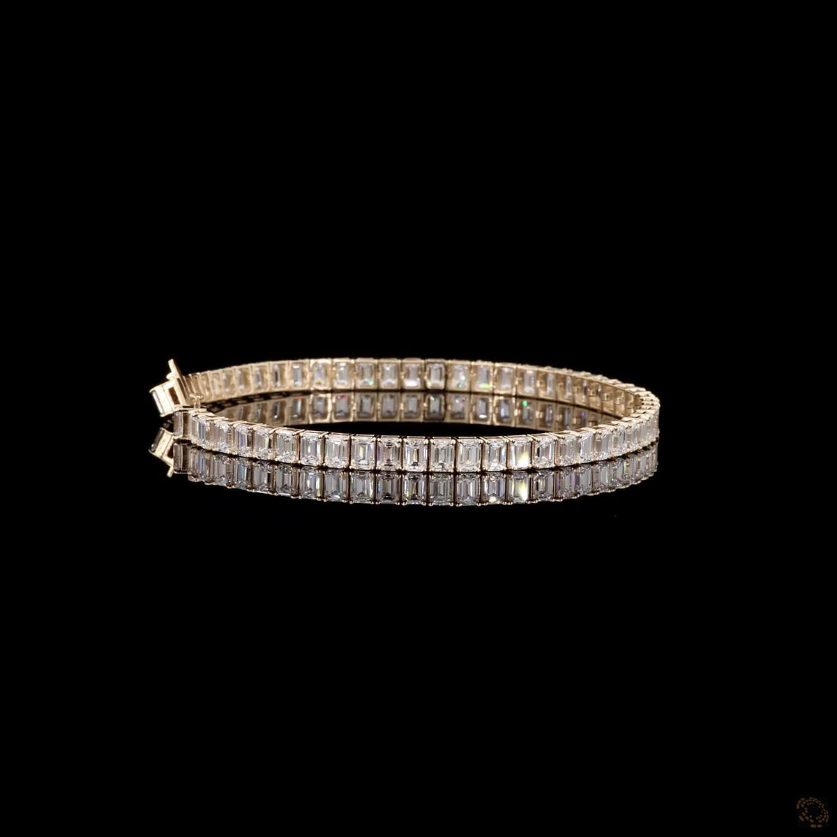 12.28 Ct Luxury Emerald-Cut Crystal Tennis Bracelet for Women | Elegant Sparkling Link Bracelet