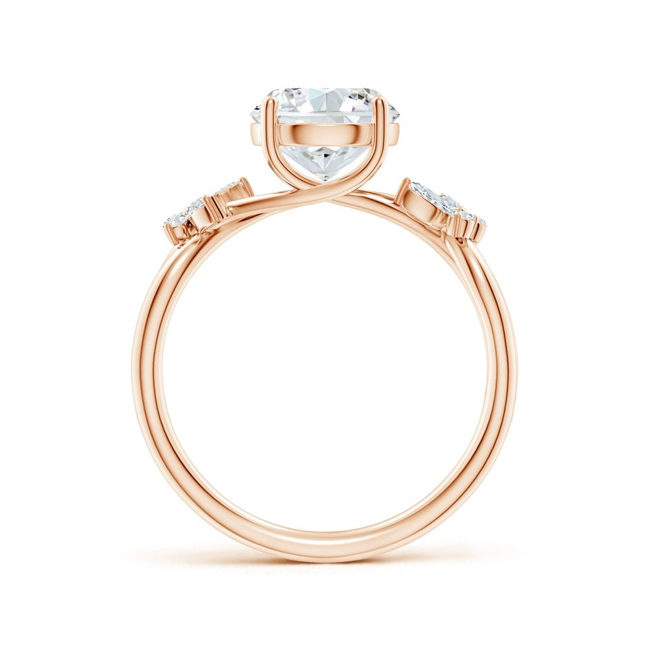 2.15 Ct In Center Stone Round & Side Stone Marquise Bardot Scallop Engagement Ring