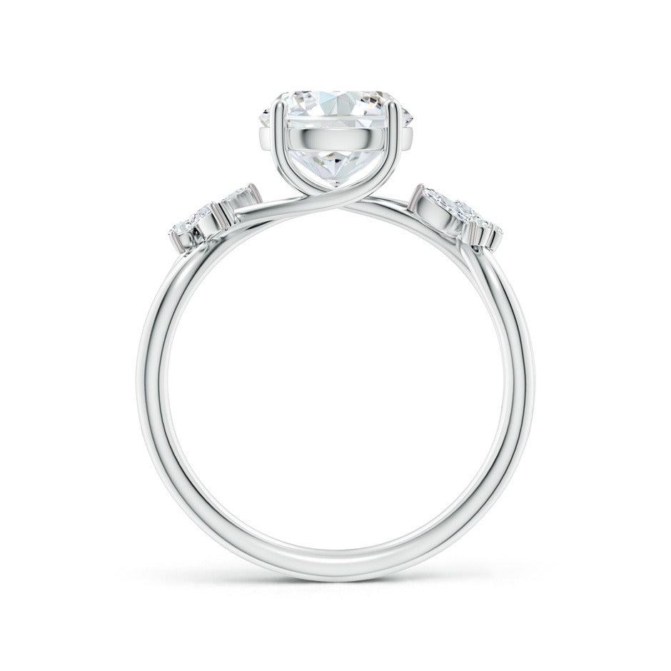 2.15 Ct In Center Stone Round & Side Stone Marquise Bardot Scallop Engagement Ring