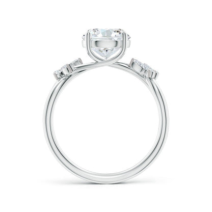 2.15 Ct In Round Bardot Scallop Engagement Ring