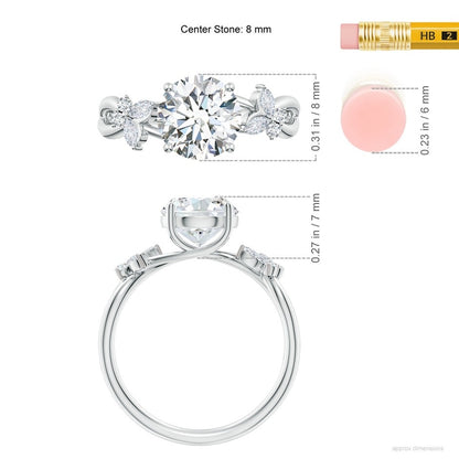 2.15 Ct In Round Bardot Scallop Engagement Ring