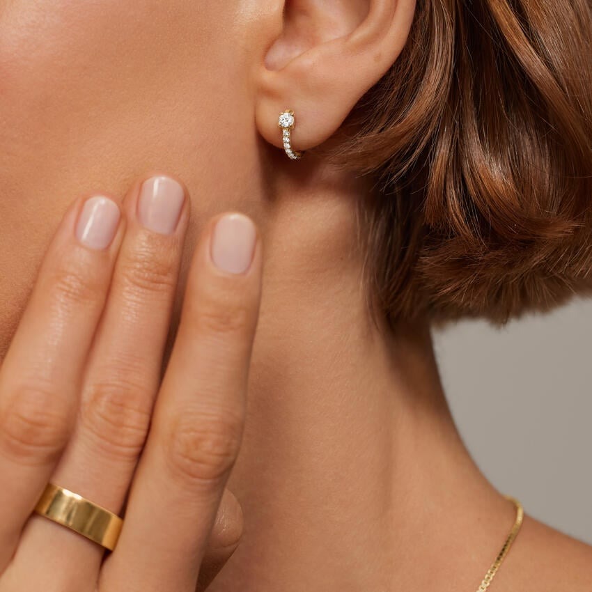 0.30 Ct Taylor Lab Diamond Huggie Earrings