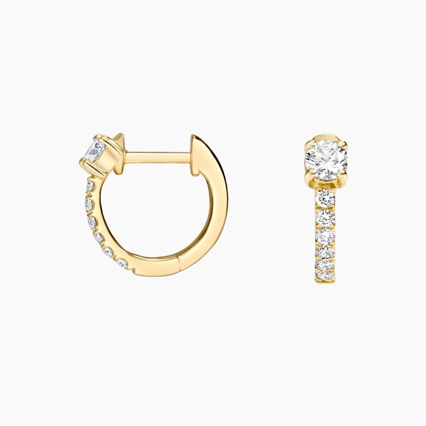 0.30 Ct Taylor Lab Diamond Huggie Hoop Earrings