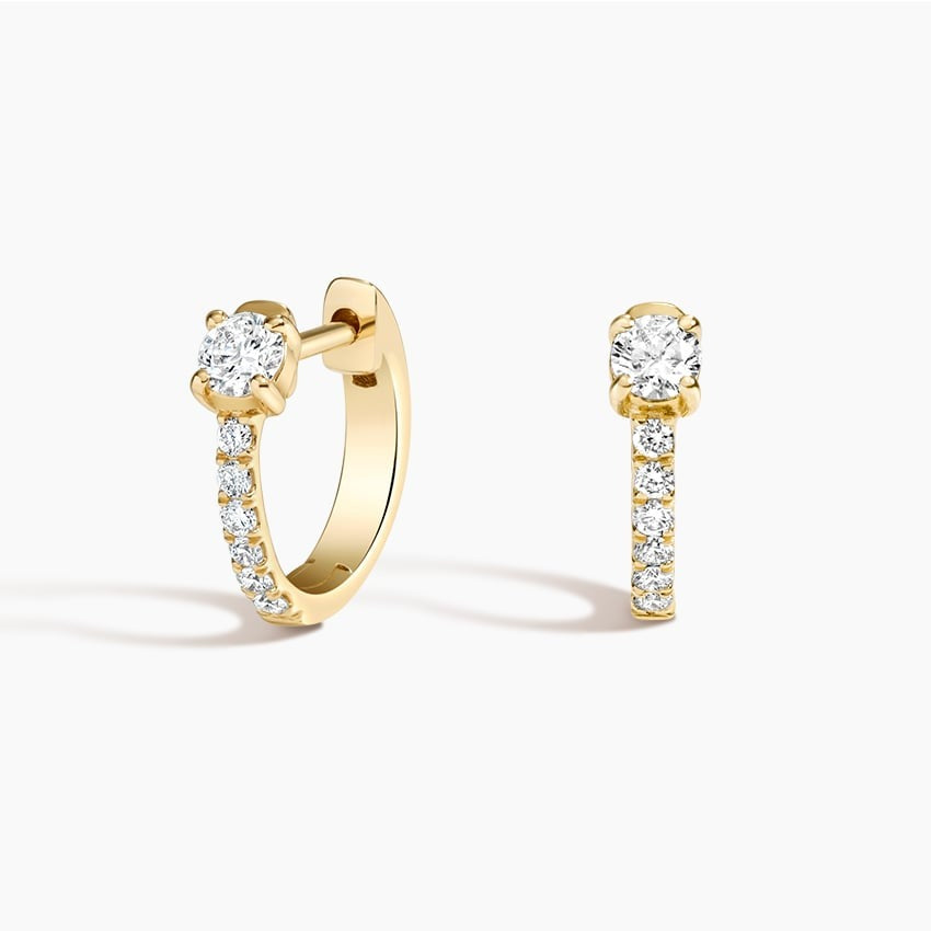 0.30 Ct Taylor Lab Diamond Huggie Hoop Earrings