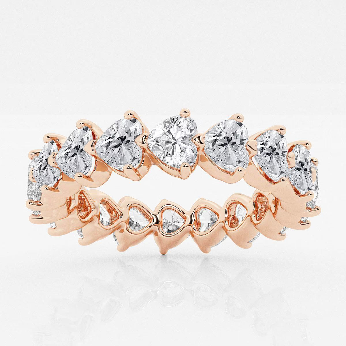 5.00 Ct Floating Heart Diamond Eternity Ring with Prong Set Wedding Ring