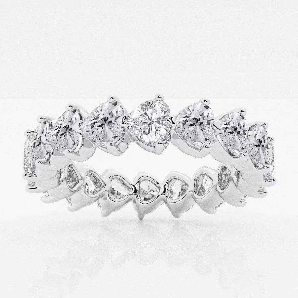 8.00 Ct Floating Heart Diamond Eternity Ring with Prong Set Engagement Ring