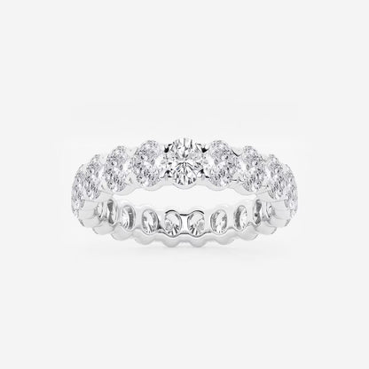 4.00 Ct Oval Diamond Eternity Band (North-South Set) Prong Set Engagement Ring