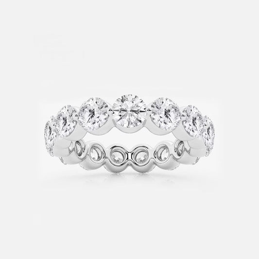 4.00Ct Round Single Prong Eternity Band Engagement Ring