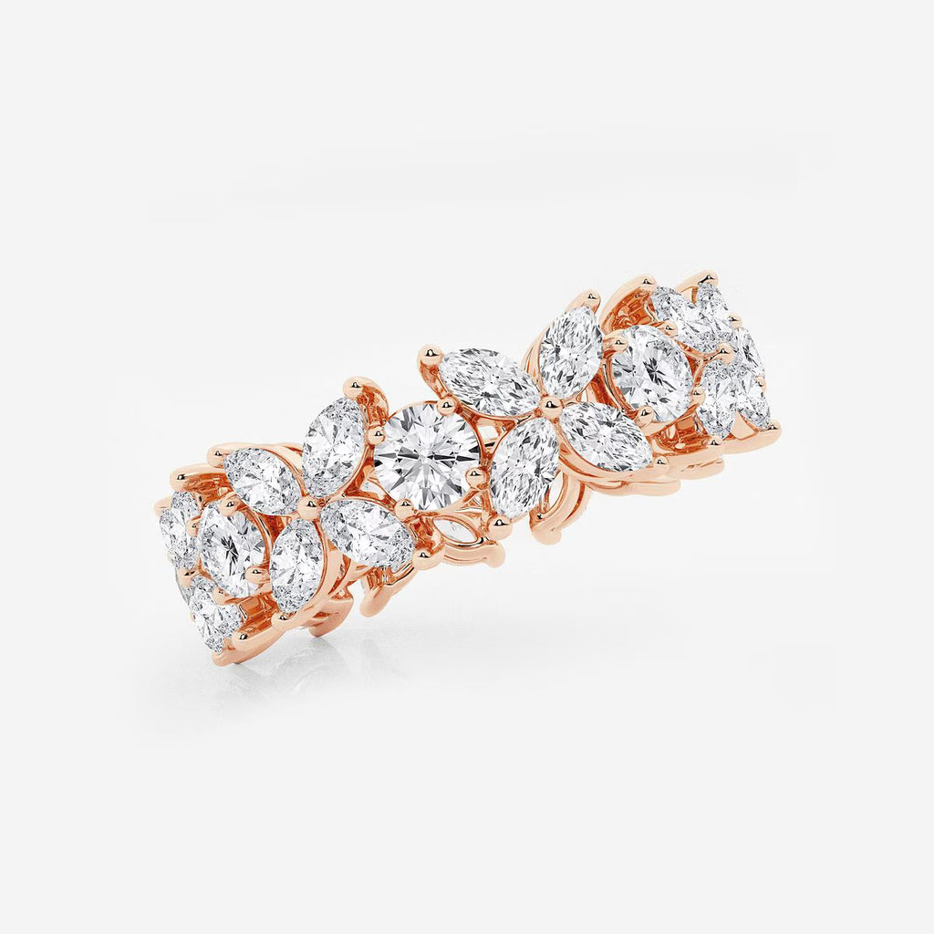 3.00 Ct Flower Bow Eternity Ring Engagement Ring