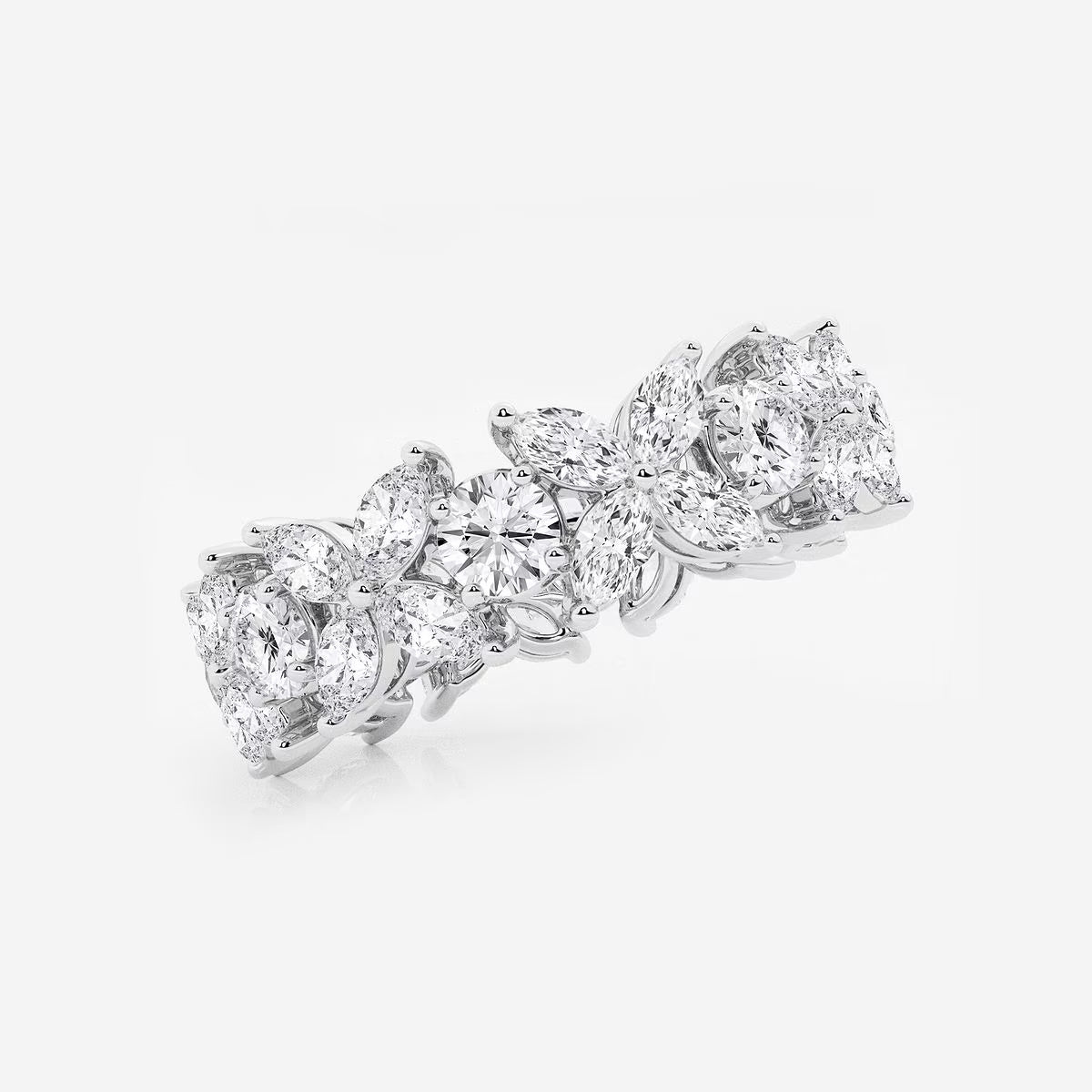 3.00 Ct Flower Bow Eternity Ring Engagement Ring