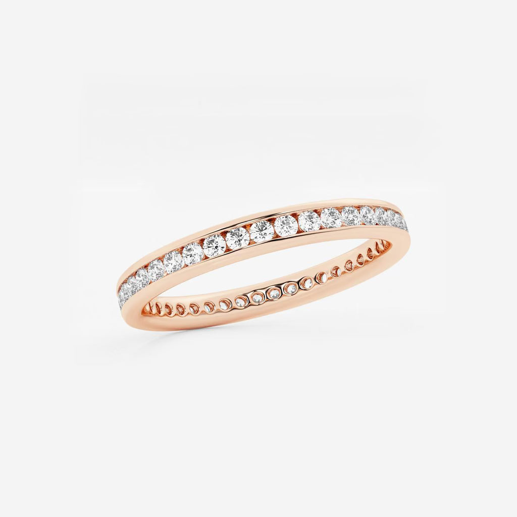 1.00 Ct Round Channel Paved Eternity Wedding Ring