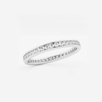 1.00 Ct Round Channel Paved Eternity Engagement Ring