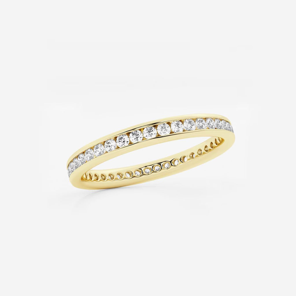 1.00 Ct Round Channel Paved Eternity Wedding Ring