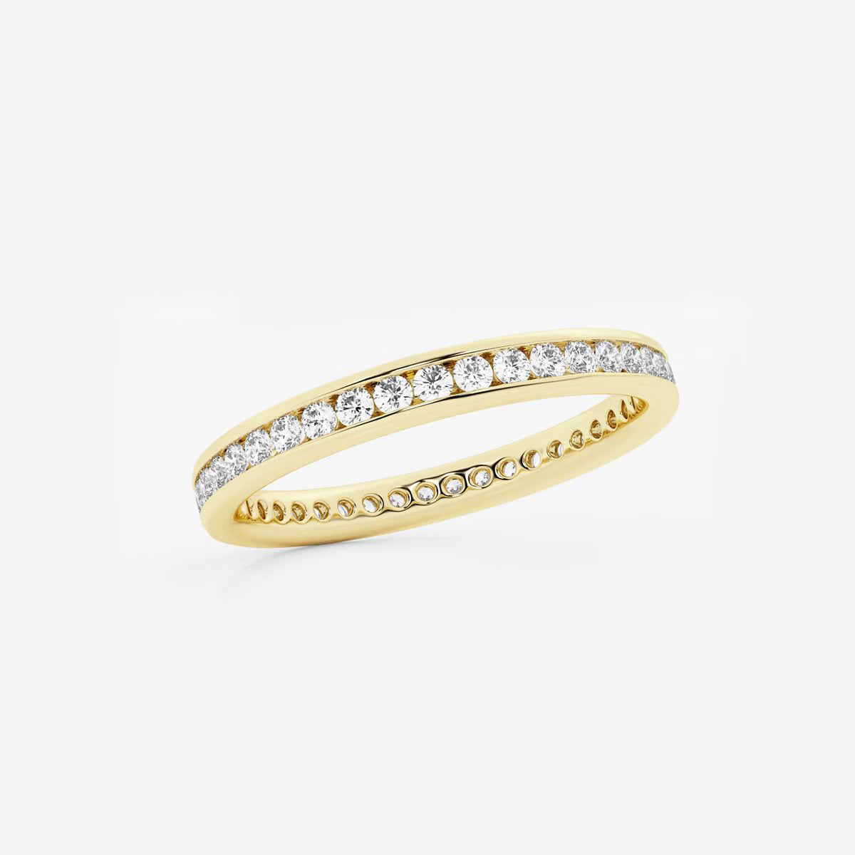 1.00 Ct Round Channel Paved Eternity Wedding Ring