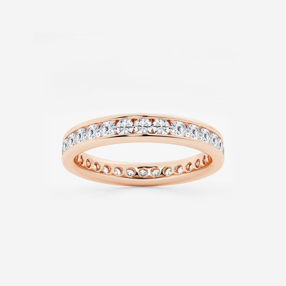 1.00 Ct Round Channel Paved Eternity Wedding Ring