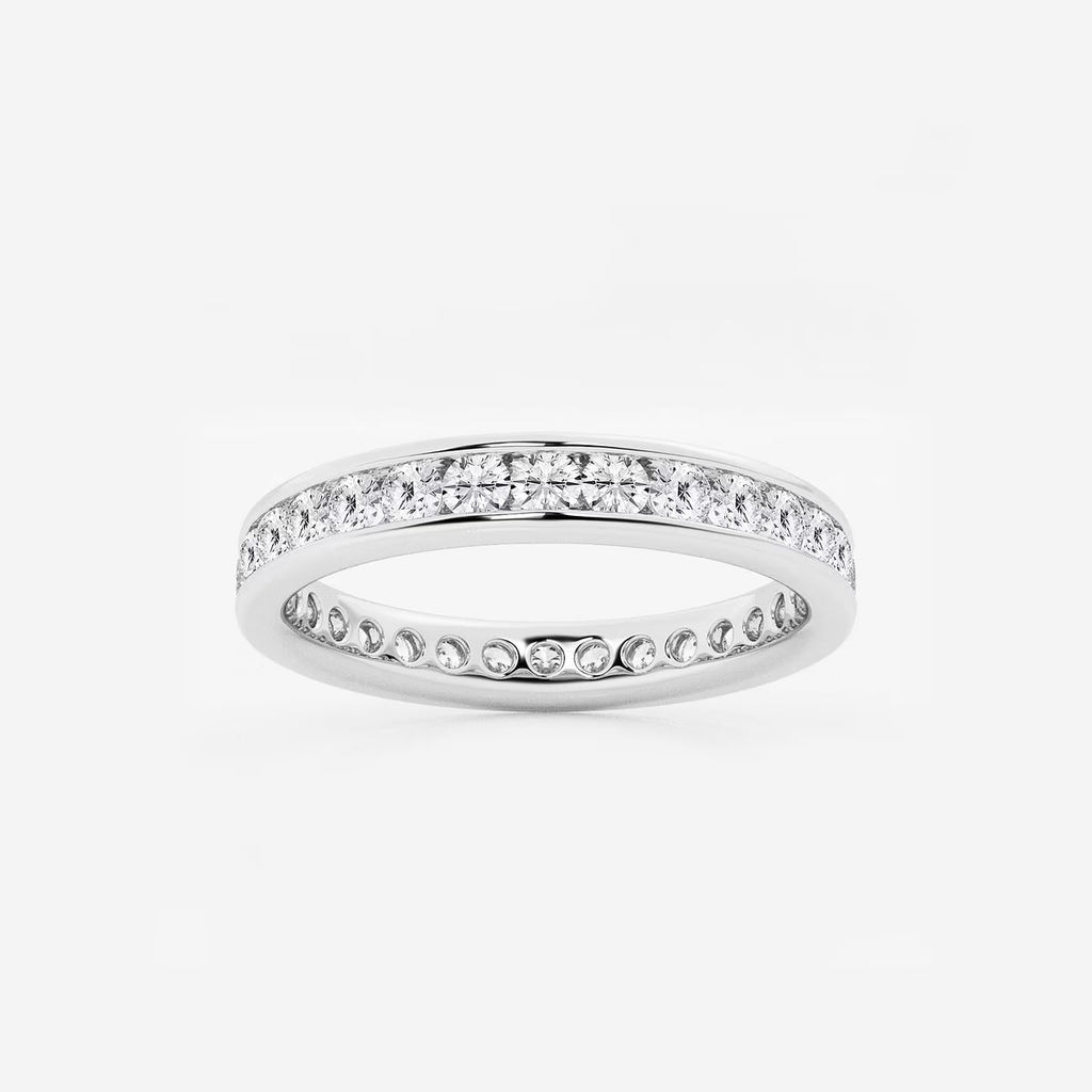 1.00 Ct Round Channel Paved Eternity Wedding Ring