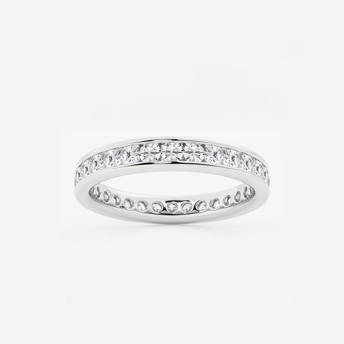 1.00 Ct Round Channel Paved Eternity Engagement Ring