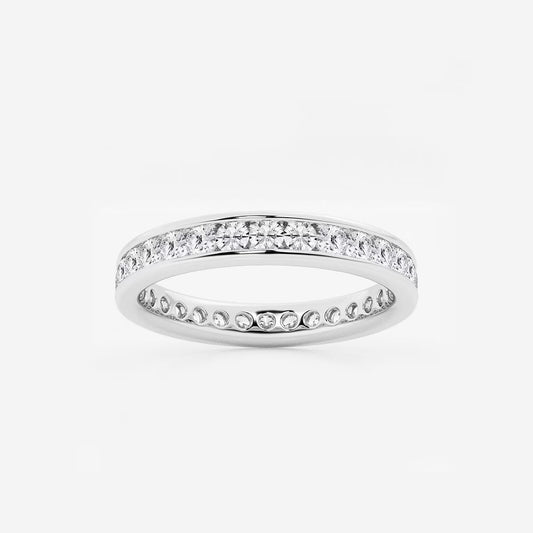 1.00 Ct Round Channel Paved Eternity Engagement Ring