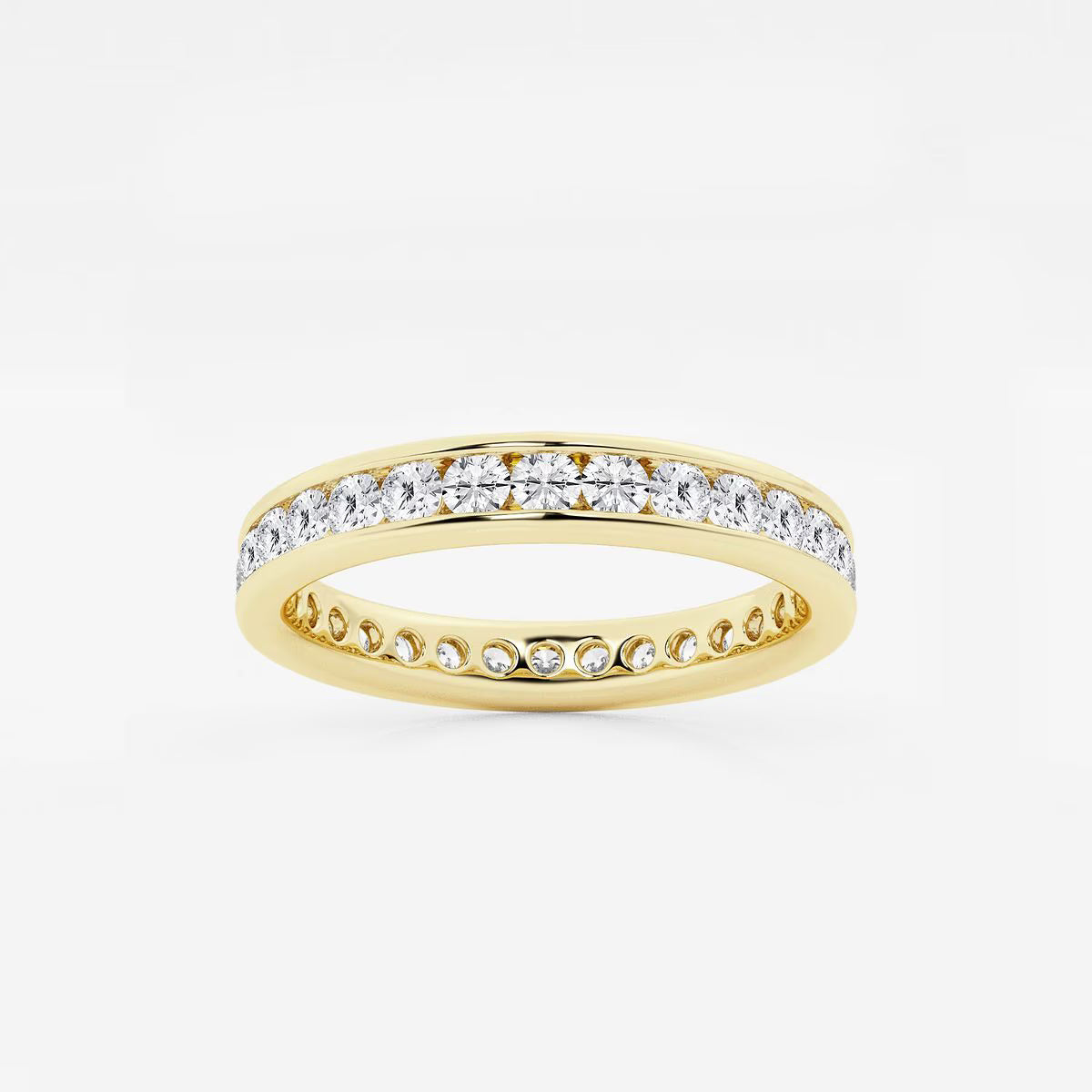 1.00 Ct Round Channel Paved Eternity Engagement Ring