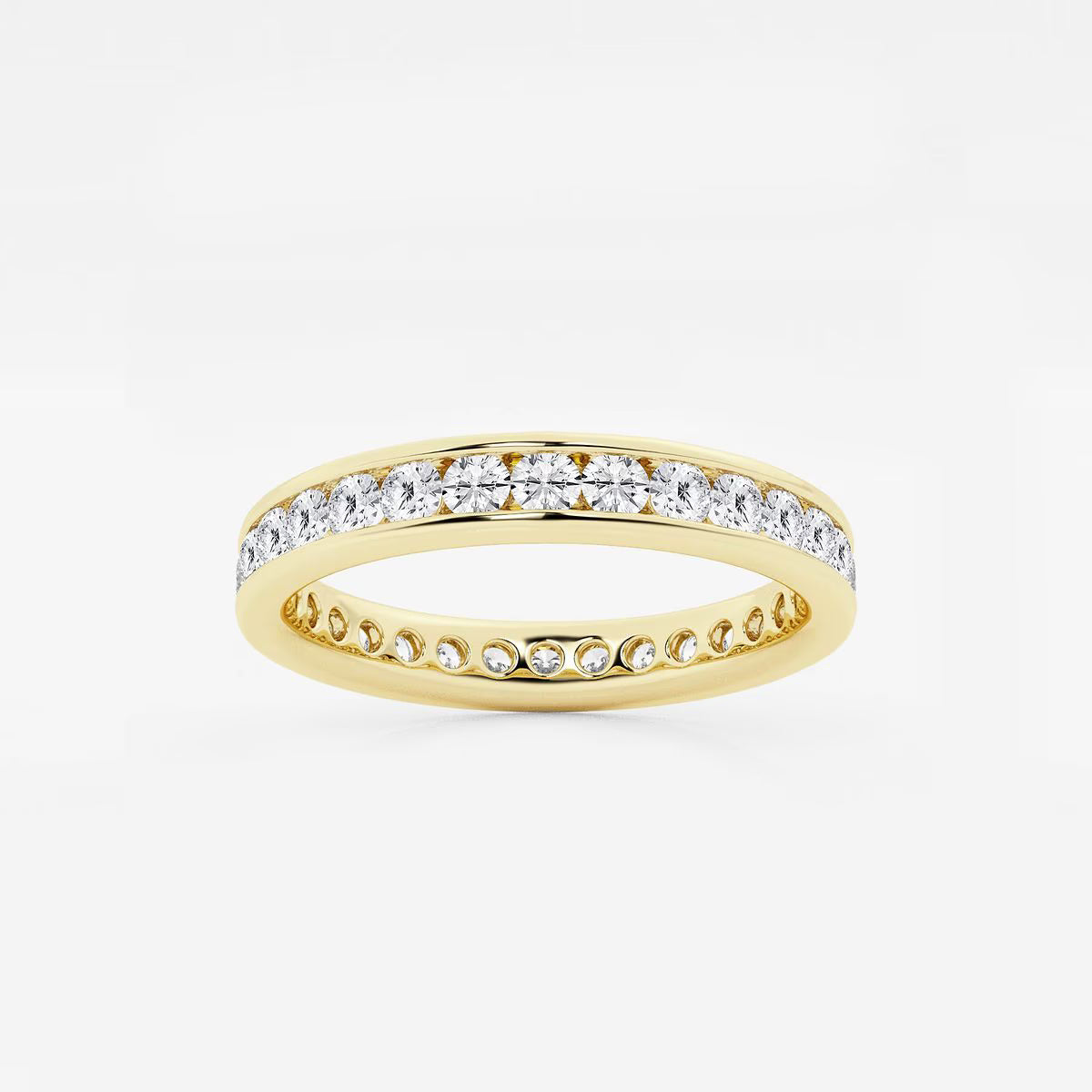 1.00 Ct Round Channel Paved Eternity Wedding Ring