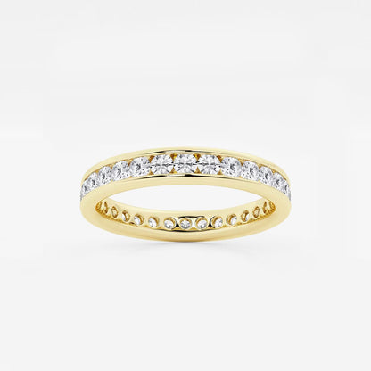 1.00 Ct Round Channel Paved Eternity Engagement Ring