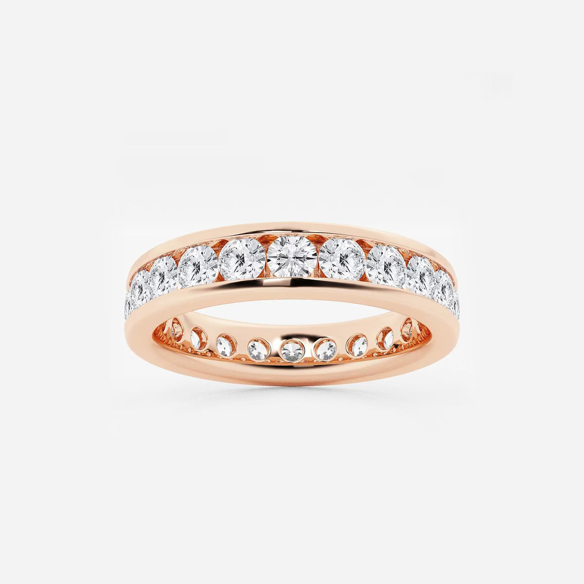3.00 Ct Round Diamond Channel Paved Eternity Wedding Ring