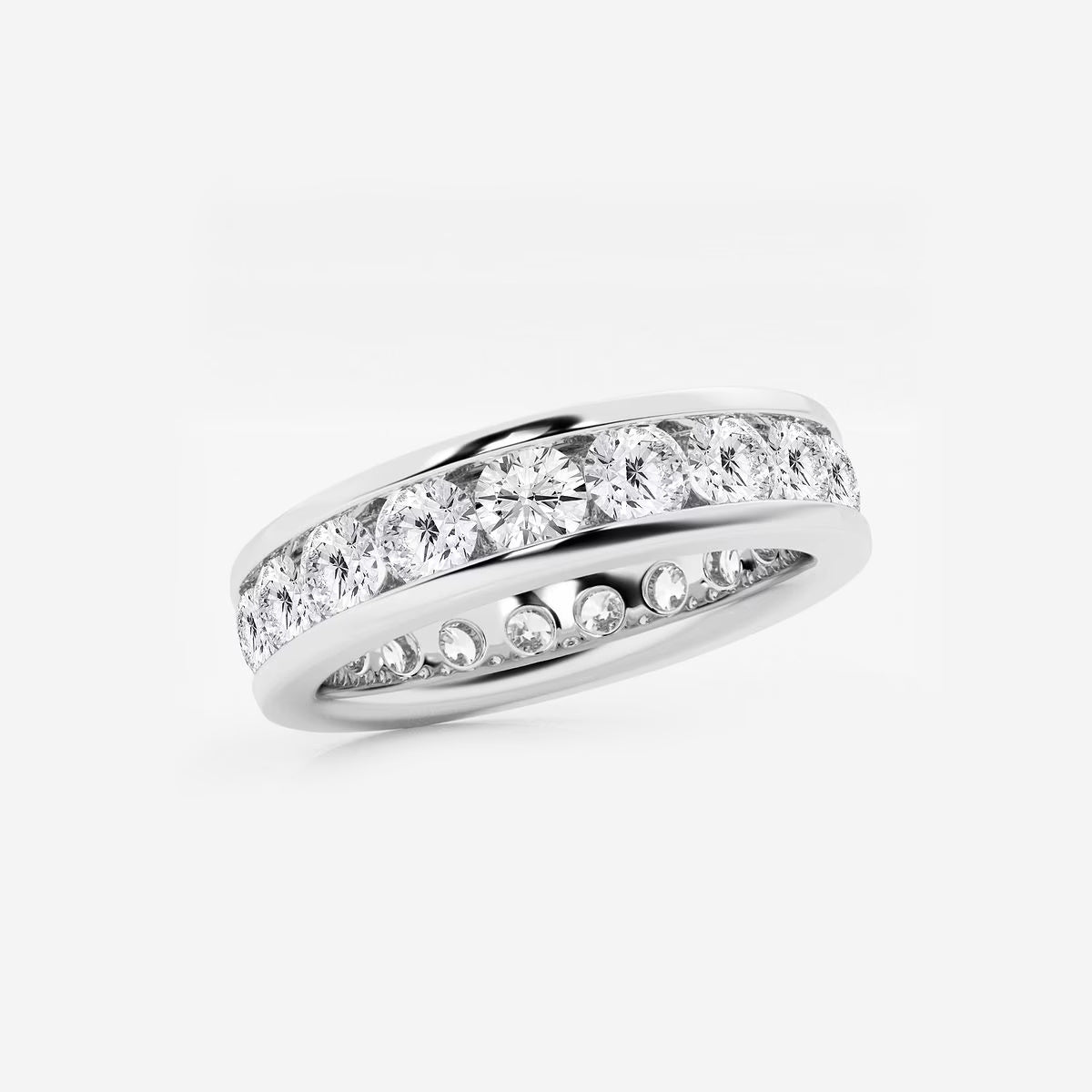 3.00 Ct Round Diamond Channel Paved Eternity Wedding Ring