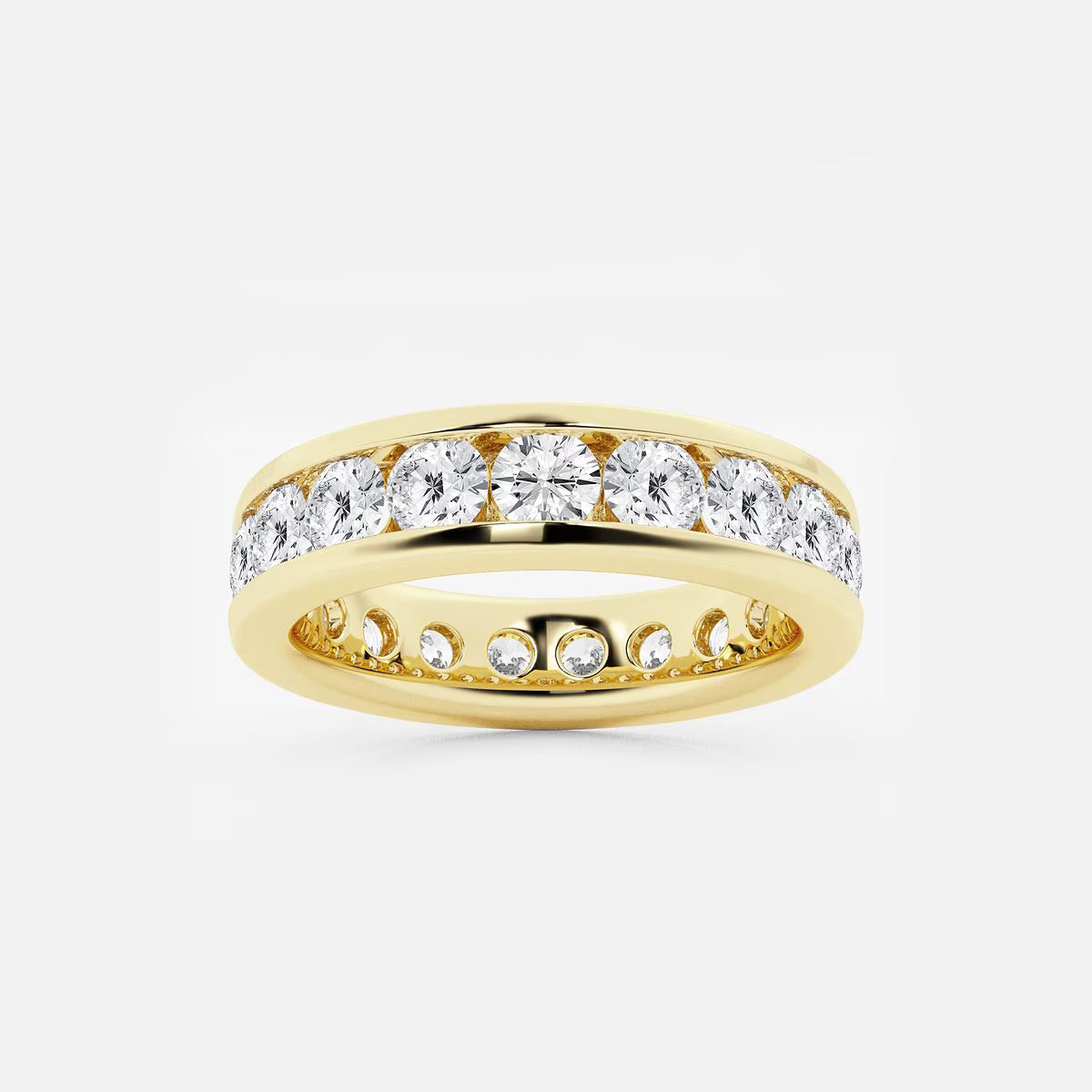 3.00 Ct Round Diamond Channel Paved Eternity Wedding Ring