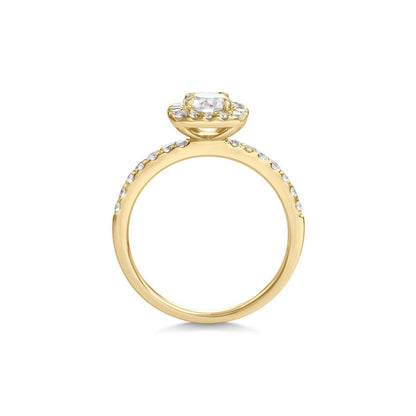 2.30 Ct In Round Bardot Scallop Engagement Ring