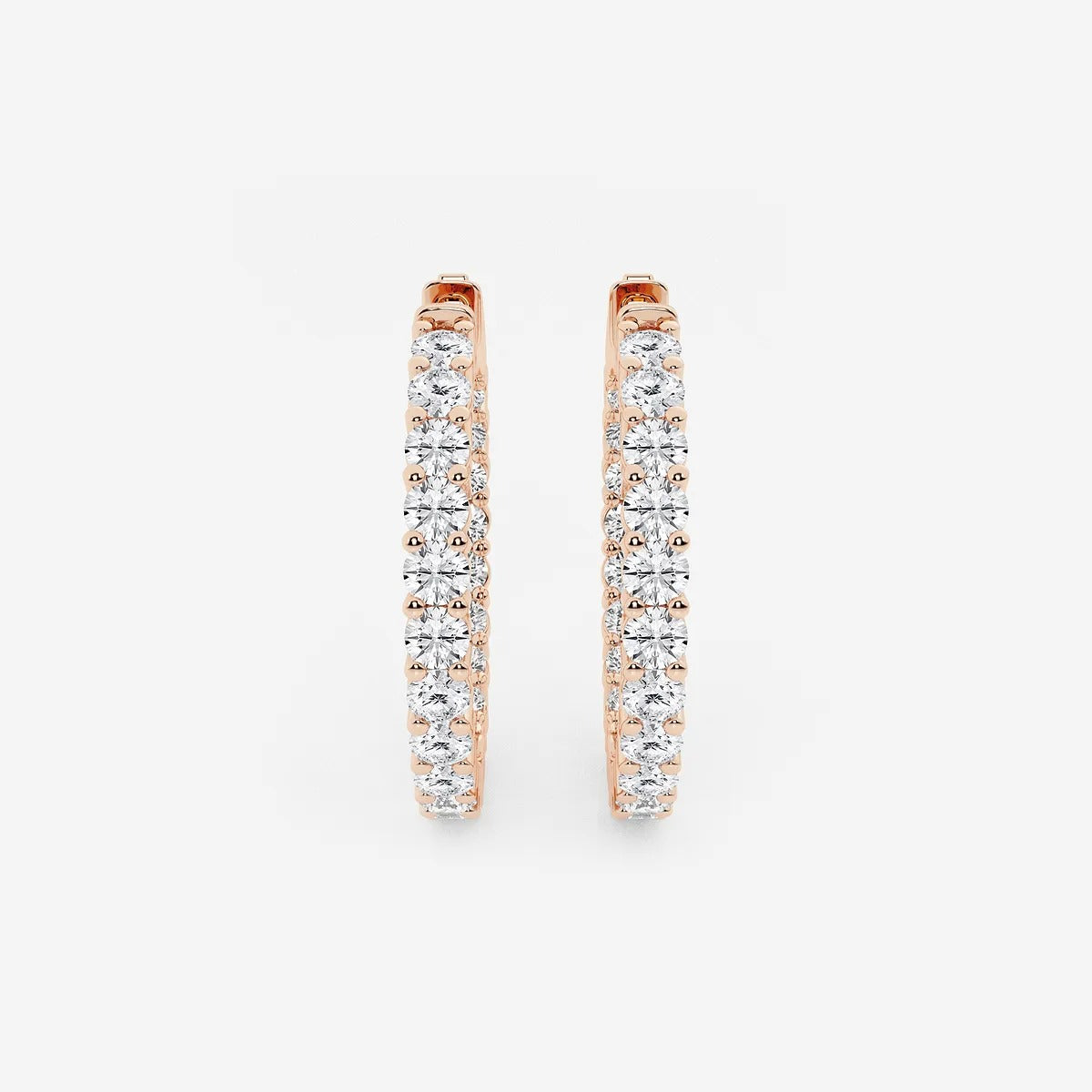 3 ct Round Lab Grown Diamond Inside Out Hoop Earrings